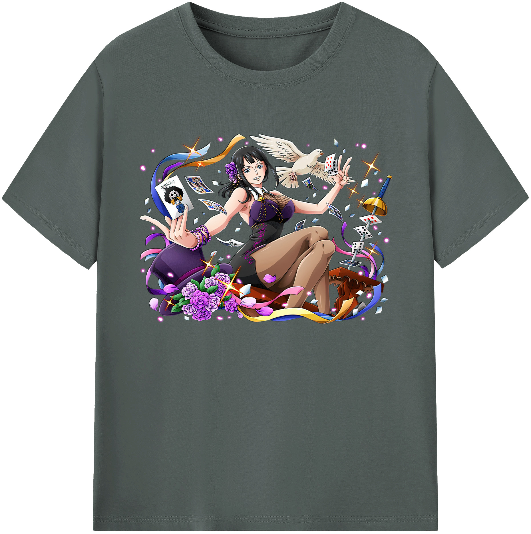 ワンピース ニコ・ロビン ONE PIECE Nico Robin 綿100％ メンズ半袖Tシャツ｜肌触りやわらか＆通気性